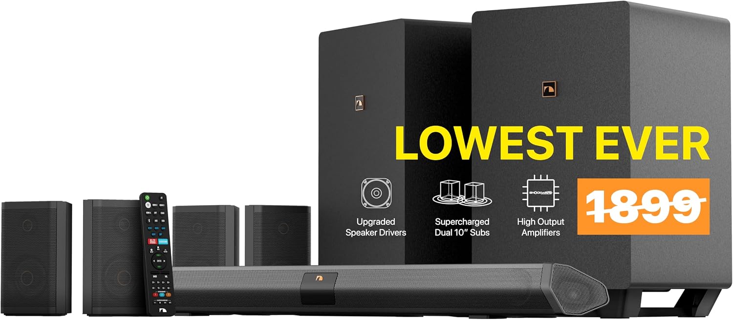 Home Cinema Atmos - Shockwafe 9.2.4 Dolby Atmos/DTSX Surround Soundbar