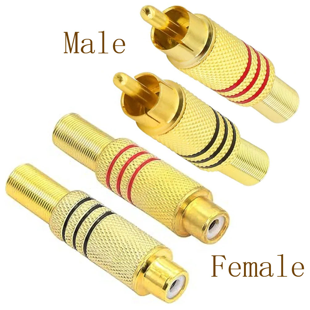 Home Cinema Installation - 4PCS RCA Plug Gold Plated Solder