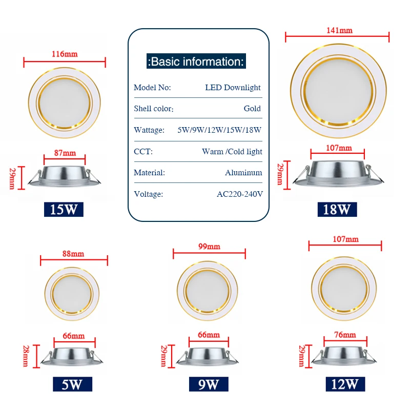 LED Downlight 5W 7W 9W 12W 15W - огляд і ціна Home Cinema Led