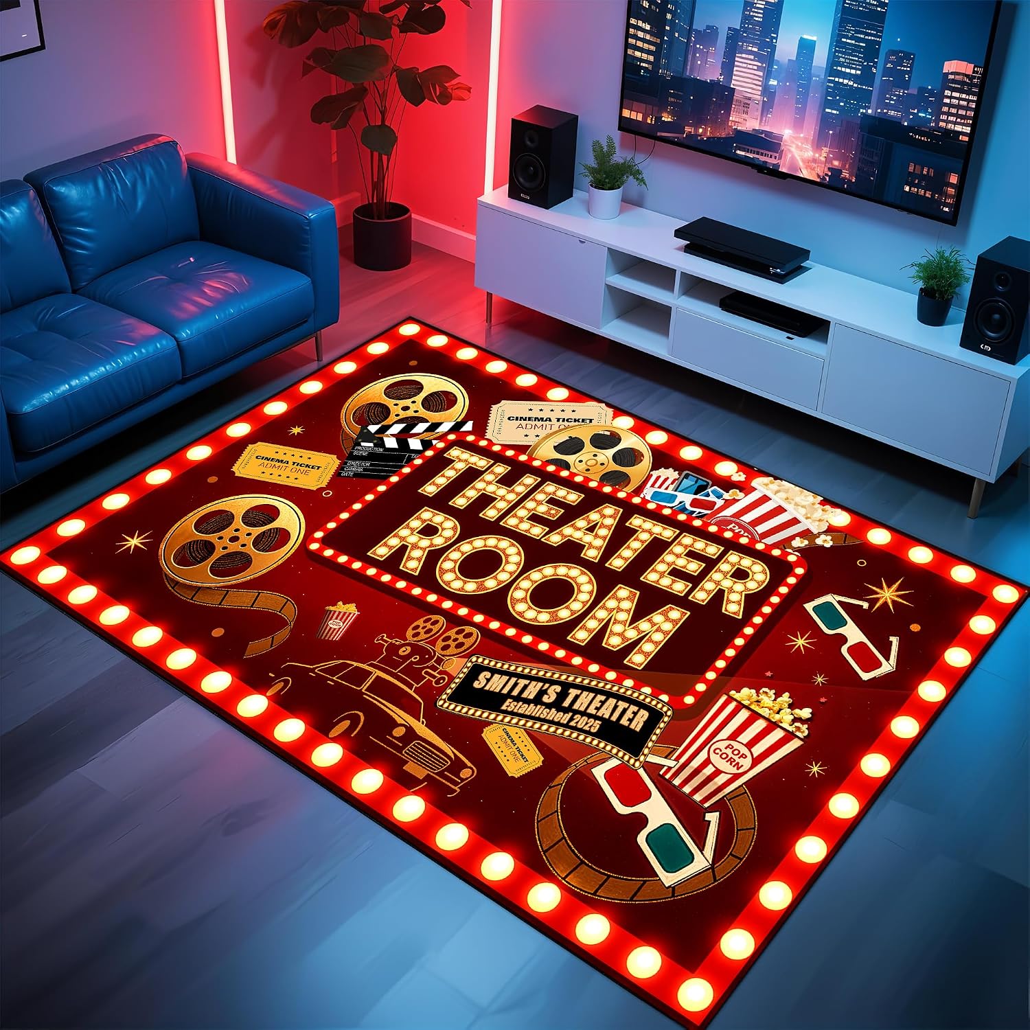 Movie Night Area Rug Home Thea - огляд і ціна Home Cinema Flooring