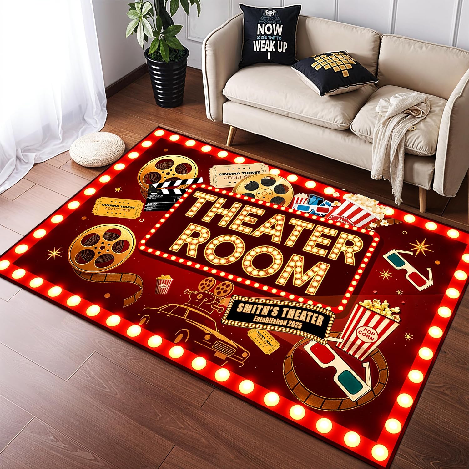 Movie Night Area Rug Home Thea - огляд і ціна Home Cinema Flooring