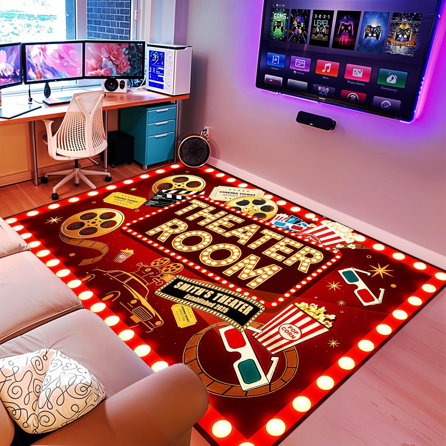 Movie Night Area Rug Home Thea - огляд і ціна Home Cinema Flooring