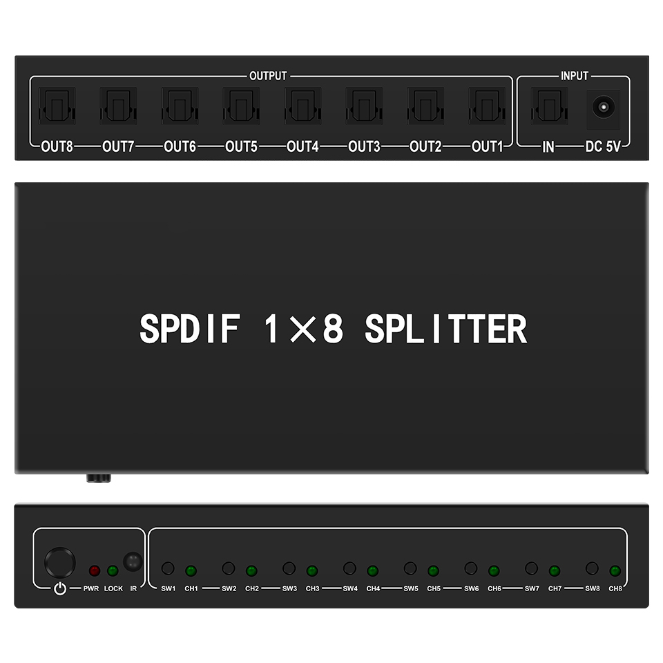 Optical Audio Splitter,1 in 8  - огляд і ціна Home Cinema Installation