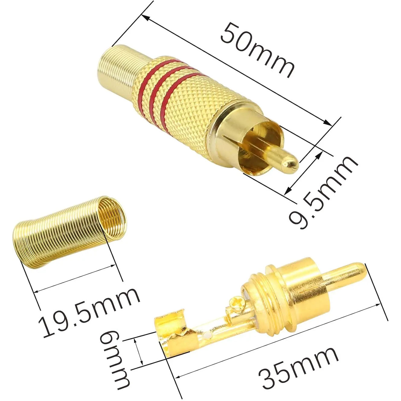 4PCS RCA Plug Gold Plated Sold - огляд і ціна Home Cinema Installation