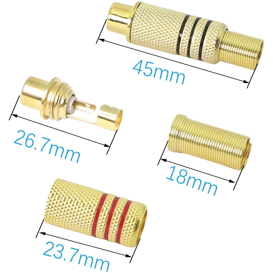 4PCS RCA Plug Gold Plated Sold - огляд і ціна Home Cinema Installation